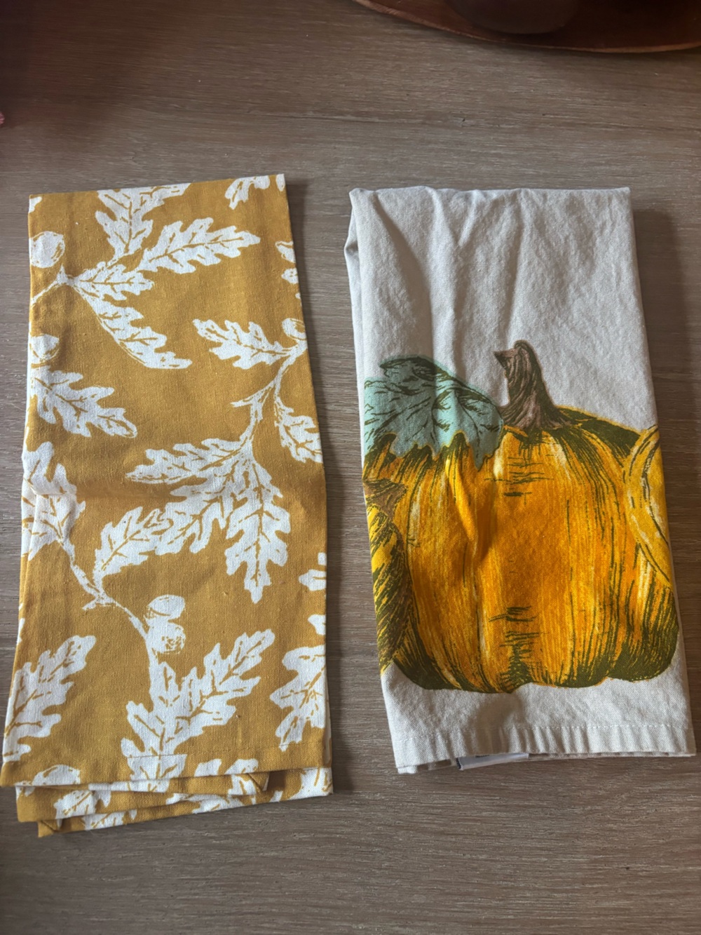 Threshold Gold and White Fall Kitchen Towels